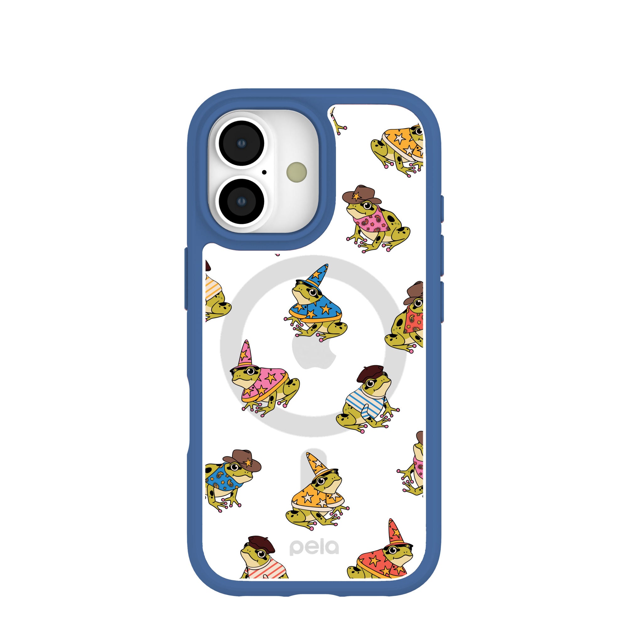 Clear Fancy Frogs iPhone 17 Case With True Blue Ridge (MagSafe include ...