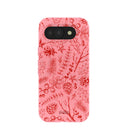Coque Google Pixel 10a rose bonbon, motif forêt festive