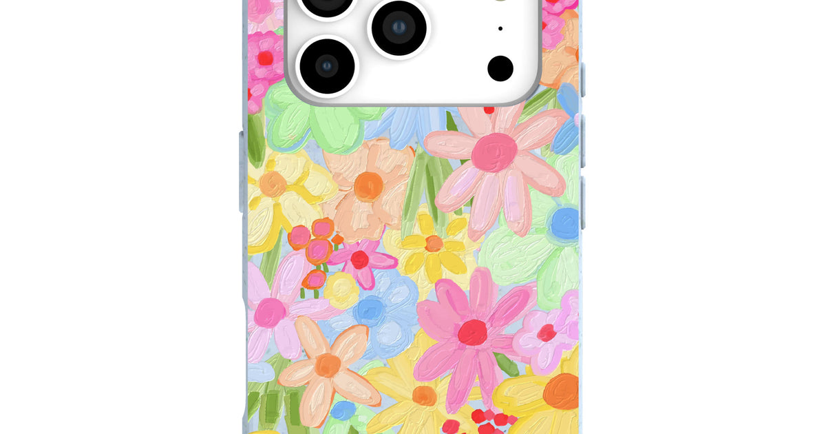 Powder Blue Flora Foam iPhone 17 Pro Case – Pela Case