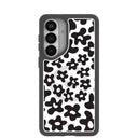 Coque transparente à motif floral pour Samsung Galaxy S26+ (Plus) avec bordure noire (chargement magnétique inclus)