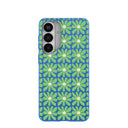 Coque Samsung Galaxy S26+ (Plus) bleu électrique à motif floral