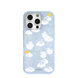 Powder Blue Fluffy Flower iPhone 16 Pro Case