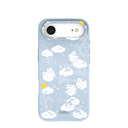 Coque iPhone Air à fleurs duveteuses bleu poudre