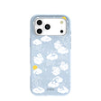 Powder Blue Fluffy Flower iPhone 17 Pro Max Case