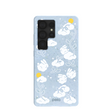 Powder Blue Fluffy Flower Samsung Galaxy S25 Ultra Case