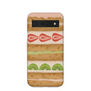 Coque Google Pixel 8a en forme de gâteau aux fruits et coquillage