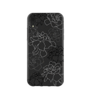 Coque iPhone XR à motifs de gardénias noirs