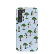 Coque Samsung Galaxy S23+ (Plus) bleu poudré avec motif jardinière