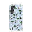 Coque Samsung Galaxy S23 bleu poudré avec motif jardinière