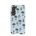 Coque Samsung Galaxy S23 bleu poudré avec motif jardinière