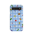 Coque Google Pixel 8a bleu poudré à motif vichy Farmhouse