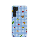 Coque pour Samsung Galaxy S25+(Plus) à motif vichy bleu poudré