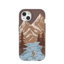 Chocolate Brown Gone Fishing iPhone 15 Case