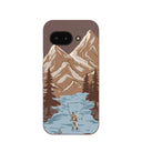 Coque Google Pixel 9a marron chocolat « Gone Fishing »