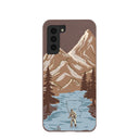 Chocolate Brown Gone Fishing Samsung Galaxy S21 Case