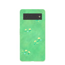 Coque Google Pixel 6 vert sauge à motifs Green Fields