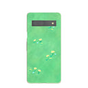 Coque Google Pixel 7a vert sauge à motifs Green Fields