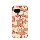 Coque Google Pixel 9a à motif hamsters joyeux marron chocolat