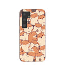 Coque Samsung Galaxy S24 motif hamsters joyeux marron chocolat