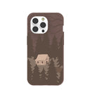 Coque iPhone 14 Pro Hidden Cabin marron chocolat