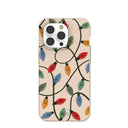 Coque pour iPhone 14 Pro avec lumières de Noël en coquillage