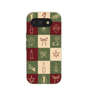 Coque Google Pixel 10a à motif « Carrés de Noël sous la forêt »