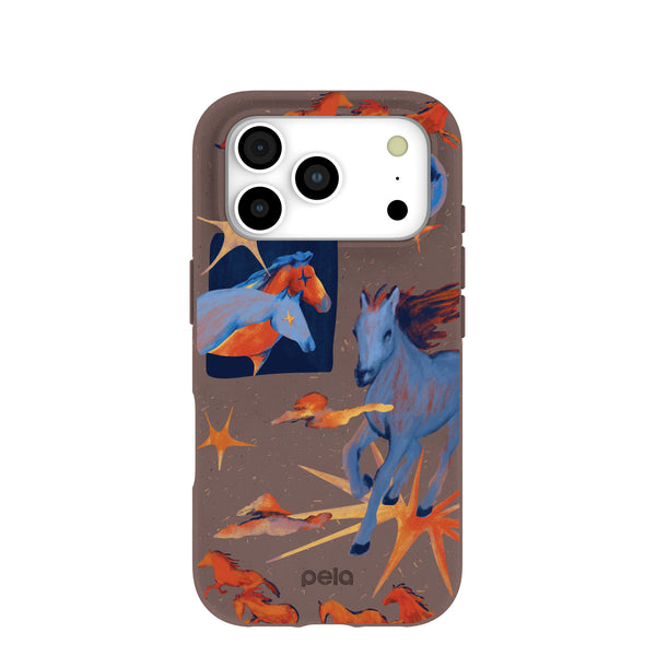 Chocolate Brown Horse Dreamers iPhone 17 Pro Case – Pela Case