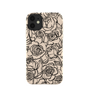 Coque iPhone 11 à motif coquillages et fleurs encrées