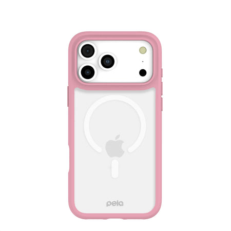 Clear iPhone 17 Pro Max Case with Petal Pink Ridge (MagSafe