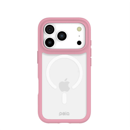 Clear iPhone 17 Pro Case with Petal Pink Ridge (MagSafe Included