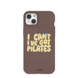 Coque iPhone 15 Plus marron chocolat « J'ai du Pilates »