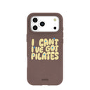 Coque iPhone 17 Pro Max marron chocolat « J'ai du Pilates »