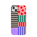 Coque iPhone 14 Plus rose bonbon avec jonglerie de couleurs