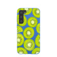 Coque Samsung Galaxy S23+(Plus) à motif tranches de kiwi bleu électrique