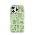 Coque tricotée vert sauge pour iPhone 16 Pro