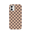 Chocolate Brown Latte Check iPhone 16 Plus Case