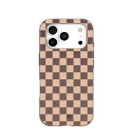 Chocolate Brown Latte Check iPhone 17 Pro Case