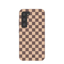 Chocolate Brown Latte Check Samsung Galaxy S23 Case