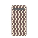 Coque Google Pixel 6a motif vagues chocolat latte