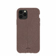 Coque iPhone 11 Pro à motif feuilles marron chocolat