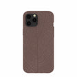 Coque iPhone 12 Pro Max à motif feuilles marron chocolat
