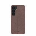Coque Samsung Galaxy S25+(Plus) à motif feuilles marron chocolat