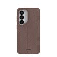 Coque Samsung Galaxy S26 à nervures de feuille marron chocolat