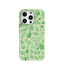 Coque d'entomologie linéaire vert sauge pour iPhone 16 Pro
