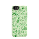 Coque d'entomologie linéaire vert sauge pour iPhone 6/6s/7/8/SE
