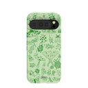 Coque Google Pixel 10/10 Pro à motif d'entomologie linéaire vert sauge