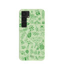 Coque entomologie linéaire vert sauge pour Samsung Galaxy S25+(Plus)