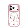 Clear Little Cherries iPhone 17 Pro Case With Petal Pink Ridge (MagSafe included)