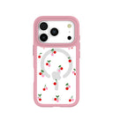 Clear Little Cherries iPhone 17 Pro Case With Petal Pink Ridge (MagSafe included)