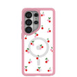 Clear Little Cherries Samsung Galaxy S26 Ultra Case With Petal Pink Ridge (Magnetic Charging included)